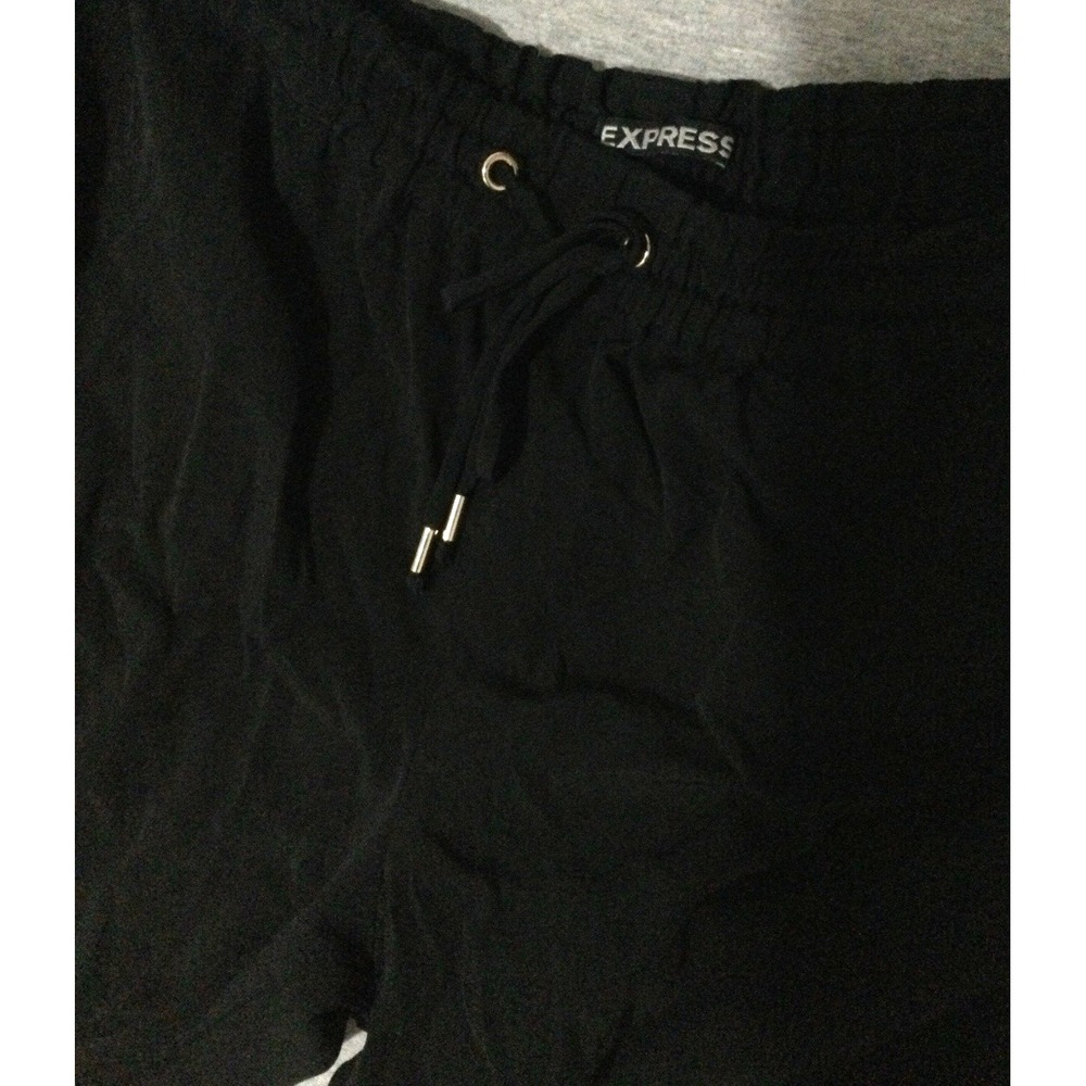 Express Pants Drawstring Black Stretch Waist Trou… - image 5